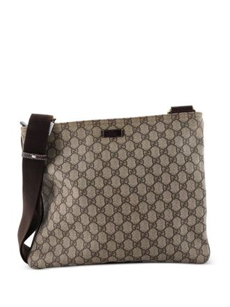 Gucci Zip Top Messenger Bag GG Coated Canvas Large crossbody bag - Brown
