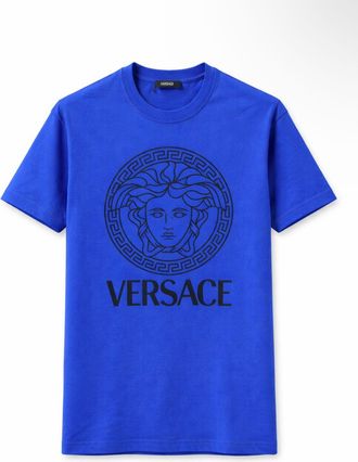 Versace Blue Medusa Cotton Soft T-Shirt