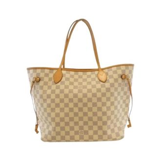 Louis Vuitton Pre-owned Tote Bags, female, Beige, Size: ONE SIZE Pre-owned Neverfull Damier Azur Tote Bag