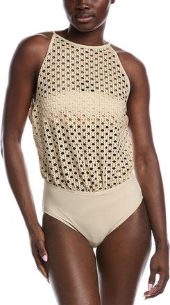 Carmen Marc Valvo High-Neck One-Piece