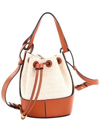 Loewe Beige Canvas & Leather Balloon Bucket Bag Anagram Small (Authentic Pre- Loved)