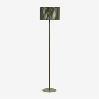 Sklum L&aacute;mpara De Pie Solar Led Inal&aacute;mbrica Para Exterior En Hierro Y Cuerda Trenzada Krabi Sklum