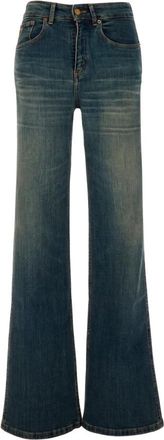 Lois Vintage Whiskers Wide Jeans - Dames - Loose Fit Jeans - Blauw - W28 - Katoen - Jeans