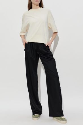 Golden Goose Wool Trousers With Shimmering Appliqu&eacute;s, Womens, Black