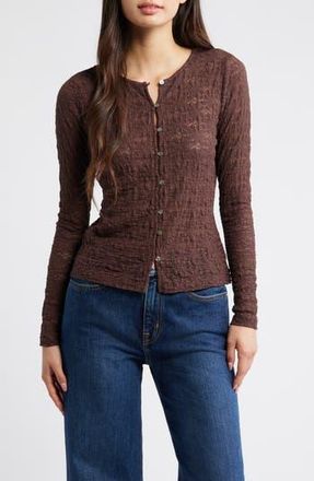 Rails Cyrah Stretch Lace Cardigan in Walnut at Nordstrom Rack, Size X-Small