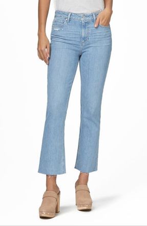 Paige Colette Raw Hem High Waist Crop Flare Jeans in Strcrtdist at Nordstrom, Size 27