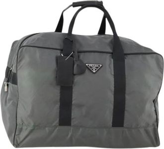 Prada Pre-owned Weekend Bags, female, Gray, Size: ONE SIZE Pre-owned Vintage Boston Bag