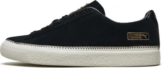 Puma Suede Trim Retro Low Tops Casual Skateboarding Shoes Unisex Black 369639-01