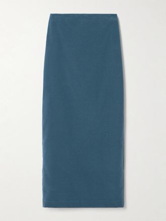 Blaz&eacute; Milano Gonna Midi In Velluto Di Cotone Jealousy Sussex - Blu