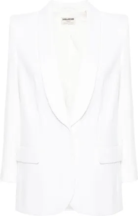 Zadig&Voltaire Vive sequin-design blazer - women - Elastane/Polyester/Organic Cotton - 42 - White