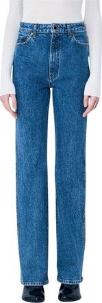 Khaite Straight-leg Five-Pocket Jeans - Dames - Regular Fit Jeans - Blauw - W28 - Katoen - Jeans
