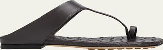 Bottega Veneta Livia Lagoon Nappa Leather Flat Toe-Ring Sandals