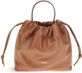 Chlo&eacute; Lambskin Leather Shoulder Bag Brown