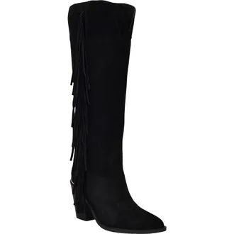 Guess Sashlee Pointed Toe Western Boot in Black at Nordstrom, Size 7.5
