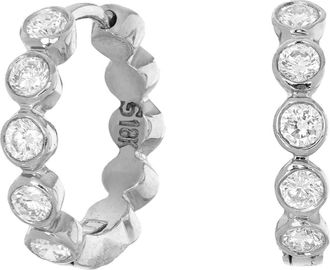 Sethi Couture Modern Diamond Bezel Hoop Earrings in White Gold/Diamond at Nordstrom