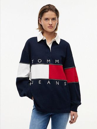 Tommy Hilfiger Tommy Flag Jersey Oversized Rugby Shirt