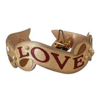 Dolce & Gabbana Pre-owned Accessories, female, Yellow, Size: ONE SIZE Pre-owned Leather home-office