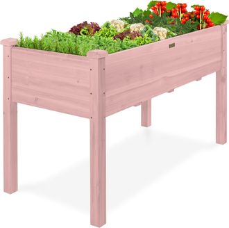 Best Choice Products Best Choice Product 48x24x30in Raised Garden Bed, Elevated Wooden Planter for Yard w/ Foot Caps, Bed Liner
