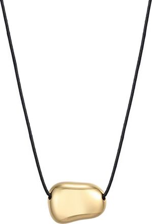 Adornia 18K Gold Plated Pebble Pendant Necklace in Gold/Black at Nordstrom Rack