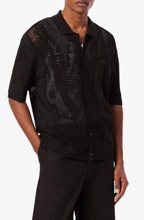 Lacoste Summer Pack Short Sleeve Cardigan in Buffalo at Nordstrom, Size 4
