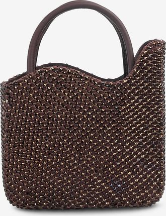 Le Silla Shopper aus Satin mit Strasssteinen Ivy