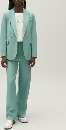 Claudie Pierlot Veste tailleur lin mélangé vert deau