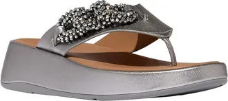 FitFlop Fitflop F-Mode Beaded Chain Leather Toe Post Sandal