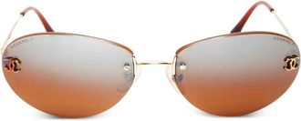 Chanel Occhiali da sole CC con montatura a giorno anni 2000 - Marrone