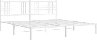 vidaXL Vidaxl - Estructura Cama Sin Colch&oacute;n Con Cabecero Metal Blanco 193x203cm