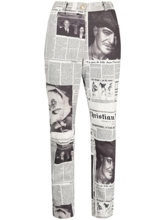 Dior Jeans slim con stampa Newspaper anni 2000 - Nero