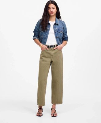 Madewell Womens Madewell Perfect Vintage Jeans Faded Fatigue Wide Leg Cropped GBO1934