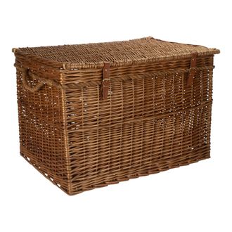Red Hamper Wicker Large Light Steamed Storage Hamper in Dark Brown