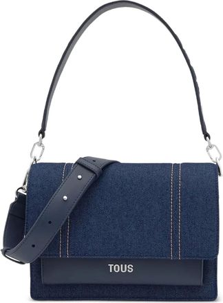 Tous topstitch-detail flap-closure satchel bag - Blue