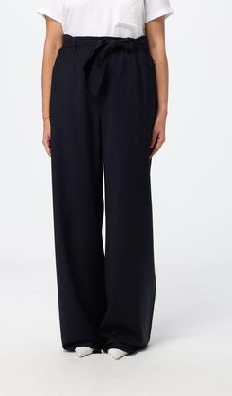 Max Mara Pantaloni wide leg in lana vergine con cintura da annodare in vita