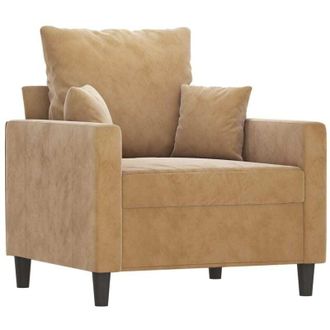 vidaXL Sill&oacute;n De Terciopelo Marr&oacute;n 60 Cm Vidaxl
