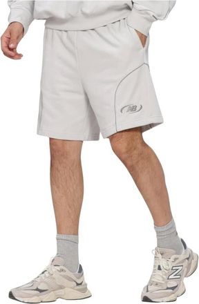 New Balance Trackside French Terry Short 17.8 cm - Heren - Sport - Grijs - Maat: M Katoen