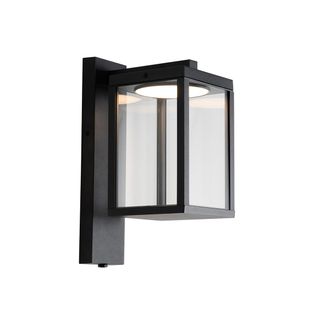 QAZQA Moderno Farol De Pared Exterior Negro Con Led Y Sensor Crepuscular - Ferdinand Aluminio /vidrio Rectangular Incluye Led Max. 1 X 13 Watt - Qazqa