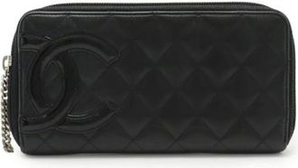 Chanel Pre-owned Wallets, female, Black, Size: ONE SIZE Pre-owned Leather Wallet