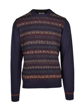 Bob Multicolor Zigzag Wool-Blend Crewneck Sweater