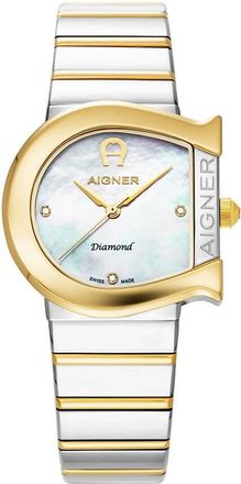 Aigner Matera Diamant Horloge - Dames - Accessoires - Grijs - Maat: ONE Size