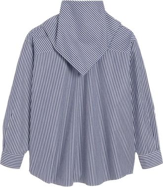 Ami Gestreepte Bandana Kraag Shirt - Dames - Overhemden - Blauw - S - Overhemden
