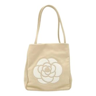 Chanel Bolso Tote Pre-owned con Logo Camelia en Piel - Pre-owned - Mujer - Beige - ONE SIZE