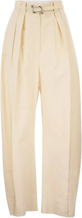 Sportmax Broeken, Dames, Beige, S, Katoen, Spxidoneo Wijde Broek