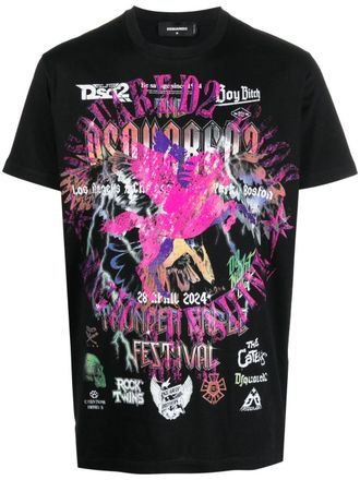 Dsquared2 T-shirt con stampa grafica - Nero