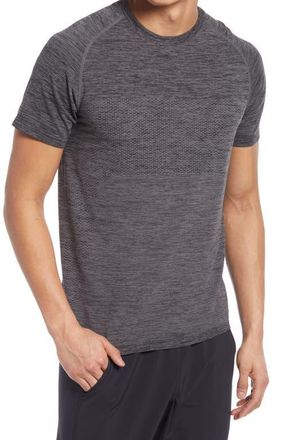 Zella Seamless Performance T-Shirt in Grey Obsidian Melange at Nordstrom, Size X-Large