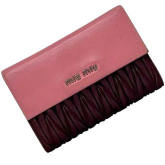Miu Miu Pre-owned Wallets, female, Pink, Size: ONE SIZE Pre-owned Leather Wallet