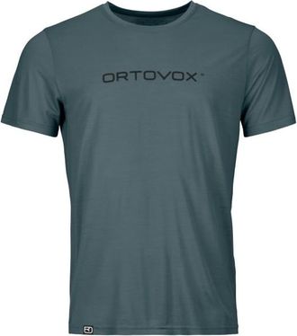 Ortovox 150 Cool Brand T-Shirt Merinoshirt f&uuml;r Herren | blau/grau