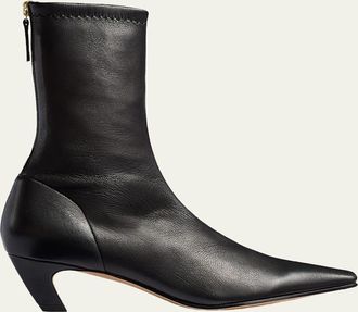 Khaite Arizona Leather Ankle Boots