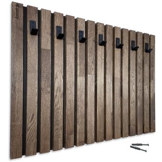 OEM Percha De Madera Lamele De 80 Cm, Color Marr&oacute;n