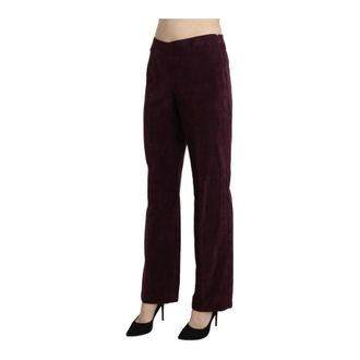 Bencivenga Bencivenga - Velvet Pants Straight Leg - Dames - Broeken - Paars - Maat: XL Velours